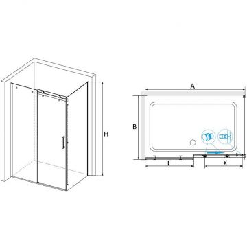 Душевой уголок RGW 140х100х195 см TO-44-1 TO-14 + Z-060-2 Прямоуг., Хром, Прозрачное, 8 мм Easy Clean (020744140-11)