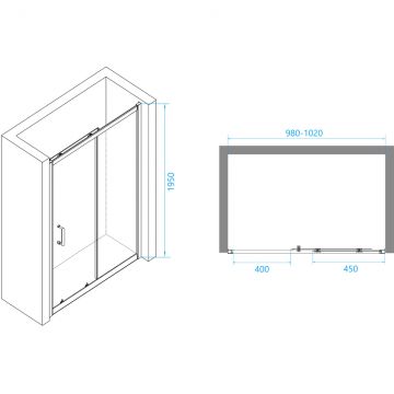 Душевая дверь RGW 100х195 см PA-14 W Белый, Прозрачное, 6 мм 98-102 Easy CleanClean (41081410-15)