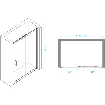 Душевая дверь RGW (РГВ) 120х195 см PA-14 W Белый, Прозрачное, 6 мм 118-122 Easy CleanClean (41081412-15)