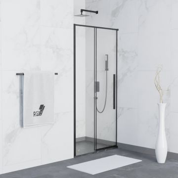 Душевая дверь RGW (РГВ) 150х195 см SV-12-B Черный, Прозрачное, 6 мм 1485-1495 Easy Clean (32321215-14)