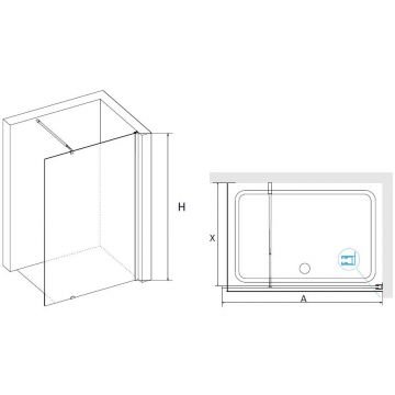 Душевая перегородка RGW (РГВ) 120х185 см WA-02 Хром, Cora, 6 мм 1165-1190 Easy CleanClean (41100212-41)