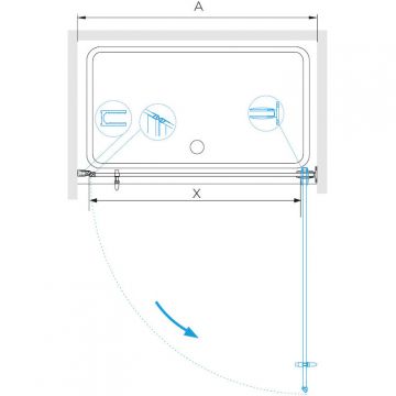 Душевая дверь RGW (РГВ) 70х195 см HO-011 Хром, Прозрачное, 8 мм (350601107-11)