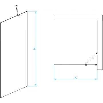Душевая перегородка RGW (РГВ) 120х195 см WA-110 Хром, Прозрачное, 8 мм (351011012-11)