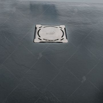 Душевой поддон RGW (РГВ) 80х80х2,5 см ST-0088G Графит, Квадрат Ø90 Каменный (16152088-02)