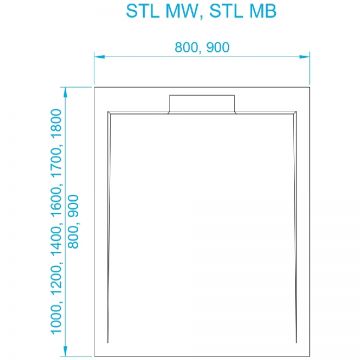 Душевой поддон RGW 90х90х3,5 см STL-099MB Черный мрамор, Квадрат Каменный S-14 (52211099-14)