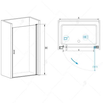 Душевая дверь RGW 80х195 см LE-03 Хром, Прозрачное, 6 мм (06120308-11)