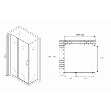 Душевой уголок Abber Sonnenstrand 1100х1000 мм (габариты площадки) AG04110MS-S100M