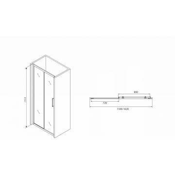Душевая дверь Abber Schwarzer Diamant AG30160BH