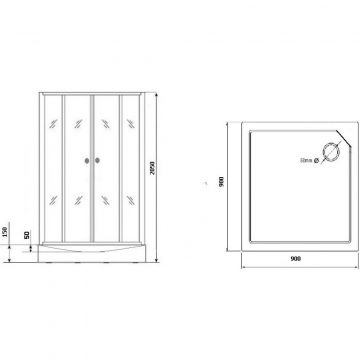 Душевая кабина Grossman (Гроссман) 900х900х2050 мм, низкий поддон, без крыши GR-171QL