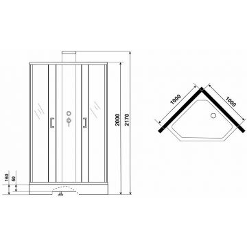 Душевая кабина Grossman (Гроссман) Elegans 900х900х2170 мм, низкий поддон, без крыши GR-251D