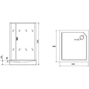 Душевая кабина Grossman (Гроссман) 1000х1000х2050 мм, низкий поддон, без крыши GR-270QR