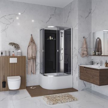 Душевая кабина Niagara (Ниагара) Eco 1000х800х1950 мм, высокий поддон, без крыши E100/80/40R/TN/BK