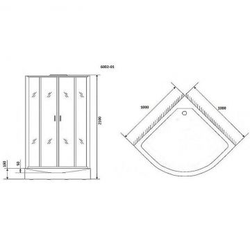 Душевая кабина Niagara (Ниагара) Premium 1000х1000х2100 мм, низкий поддон NG-6002-01