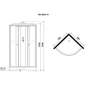 Душевая кабина Niagara (Ниагара) Eco 800х800х2150 мм, низкий поддон E80/13/TN