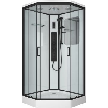 Душевая кабина Niagara (Ниагара) Premium 900х900х2200 мм, низкий поддон, с гидромассажем NG-6901-01GD BLACK