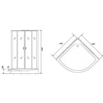 Душевая кабина Niagara (Ниагара) Premium 1000х1000х2100 мм, низкий поддон, с гидромассажем NG-6902-01G BLACK