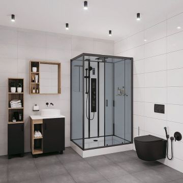 Душевая кабина Niagara (Ниагара) Premium 1200х800х2100 мм, низкий поддон, с гидромассажем NG-6912-01GQR BLACK