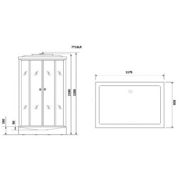 Душевая кабина Niagara Lux 1200х820х2150 мм, низкий поддон NG-7713WR