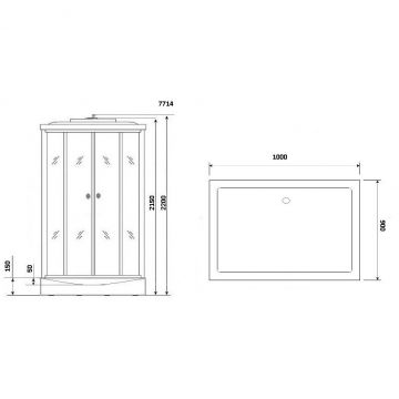 Душевая кабина Niagara Lux 1000х900х2150 мм, низкий поддон, с гидромассажем NG-7714G