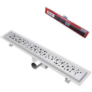 Трап-лоток горизонтальный Tim (Тим) гидро+сухая защита от запаха решетка с круг. ячейкой 85 см (BAD418502)