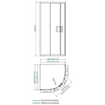 Душевой уголок Wasserkraft (Васеркрафт) Dill 900х900 мм (габариты площадки) 61S01