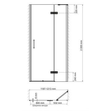 Душевая дверь Wasserkraft Aller 10H05RBLACK MATT