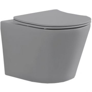 Унитаз подвесной Vincea (Винчея) Piatti VT1-11MG, цвет матовый серый, ультратонкое сиденье soft-close