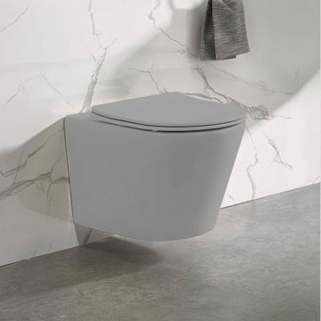 Унитаз подвесной Vincea (Винчея) Piatti VT1-11MG, цвет матовый серый, ультратонкое сиденье soft-close