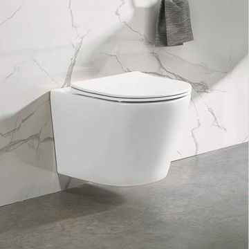 Унитаз подвесной Vincea (Винчея) Piatti VT1-11MW, цвет матовый белый, ультратонкое сиденье soft-close