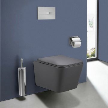 Унитаз подвесной Vincea (Винчея) Q-Line VT1-12MA безободковый, цвет антрацит матовый, ультратонкое soft close сиденье