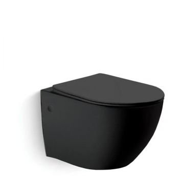 Унитаз подвесной Vincea Globo VT1-14MB безободковый, цвет матовый черный, ультратонкое сиденье soft-close