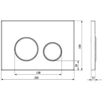 Кнопка смыва Veconi (Векони) Round Design VFRD004WHG цвет белый, кайма матовое золото