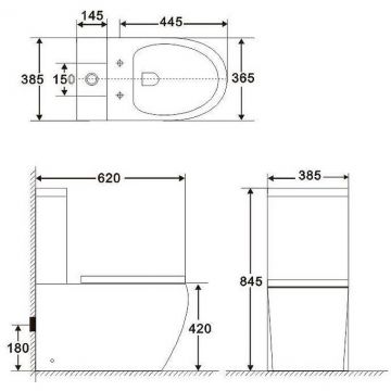 Унитаз-компакт безободковый BelBagno Amanda с сиденьем и без бачка BB051CPR/BB051SC