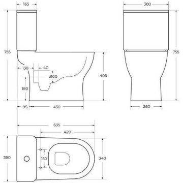 Унитаз-компакт безободковый BelBagno (Бельбагно) Steam с сиденьем и без бачка BB130CPR/BB130SC