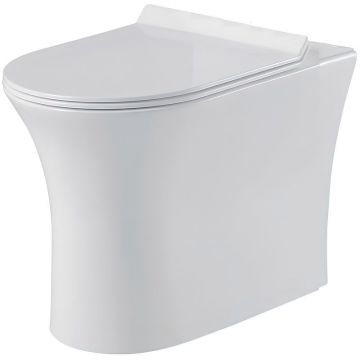 Унитаз приставной безободковый BelBagno (Бельбагно) Ancona, с сиденьем, полное примыкание, P-trap BB1224CBR-P