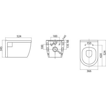 Унитаз подвесной BelBagno Loto с сиденьем дюропласт soft close BB070CHR/SC