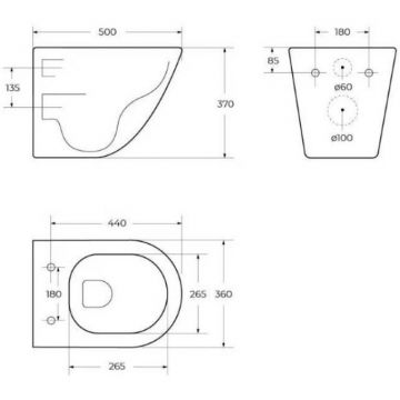 Чаша унитаза подвесного безободкового BelBagno (Бельбагно) Sfera-TOR, смыв TORNADO, без крышки и сидушки BB046CH-TOR