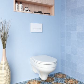 Инсталляция Berges (Бергес) для скрытого монтажа унитаза АТОМ Line 410 кнопка белая