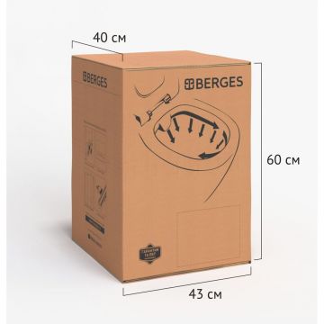 Унитаз Berges подвесной EGO XL матовый антрацит Rimless 54 см, сиденье EGO XL Slim SO матовый антрацит, микролифт , быстросъем