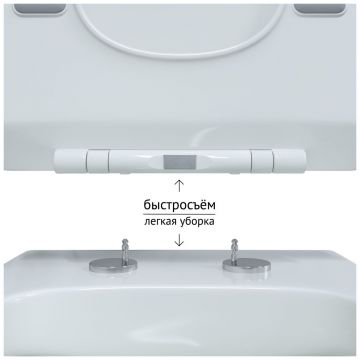 Унитаз подвесной BERGES Floe Rimless 55 см, сиденье дюропласт Floe Slim SO, микролифт, быстросъм белый (082121)