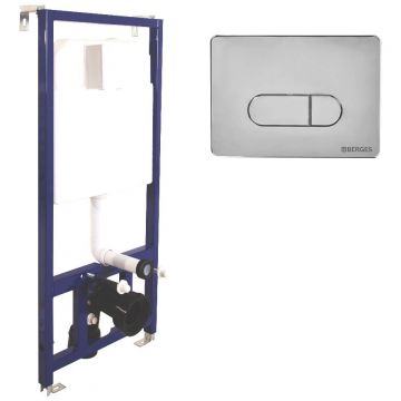 Система инсталляции для унитазов BERGES (БЕРГЕС) Novum кнопка D3 хром глянец (040233)