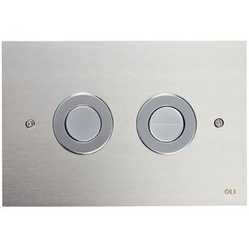Кнопка смыва пневматическая двойная Oli (Оли) Trend, нержавеющая сталь, глянец, антивандальный 656504