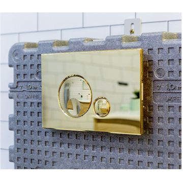 Кнопка смыва механическая двойная Oli (Оли) Globe, пластик, золото 152954