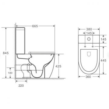Унитаз напольный Azario (Азарио) Renda (с сиденьем и бачком) AZ-8693 белый