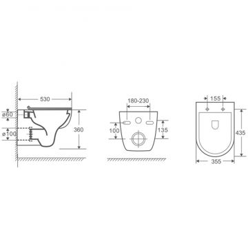 Унитаз подвесной Azario (Азарио) Pavia AZ80101000+AZ82000011+AZ-2142 белый