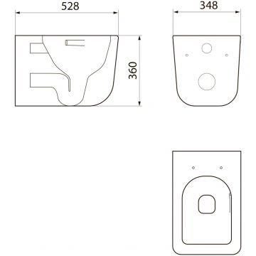 Комплект инсталляции Oli 120 ECO Sanitarblock pneumatic+Панель Karisma, черн+Унитаз Point Меркурий, чёрн PN41831BM