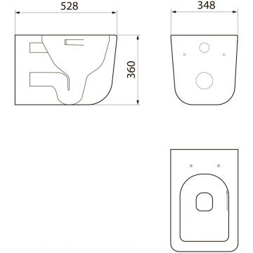 Комплект инсталляции Oli 120 ECO Sanitarblock pneumatic+Панель Karisma,бел.,+Унитаз Point Меркурий, чёрн PN41831BM
