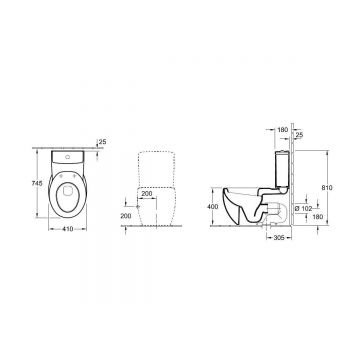Унитаз напольный Villeroy and Boch (Виллерой энд Боч) Aveo Белый (без сидушки и с бачком) 661410R2