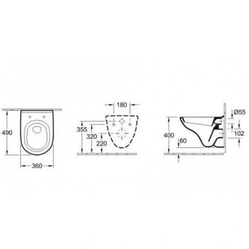 Унитаз Villeroy and Boch (Виллерой энд Боч) ONovo альпийский белый (с сидушкой и без бачка) 5688H101