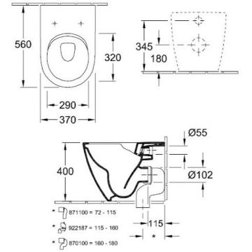Унитаз Villeroy and Boch (Виллерой энд Боч) Subway 2.0 безободковый покрытие CeramicPlus альпийский белый (с сидушкой и без бачка) 5602R0R1